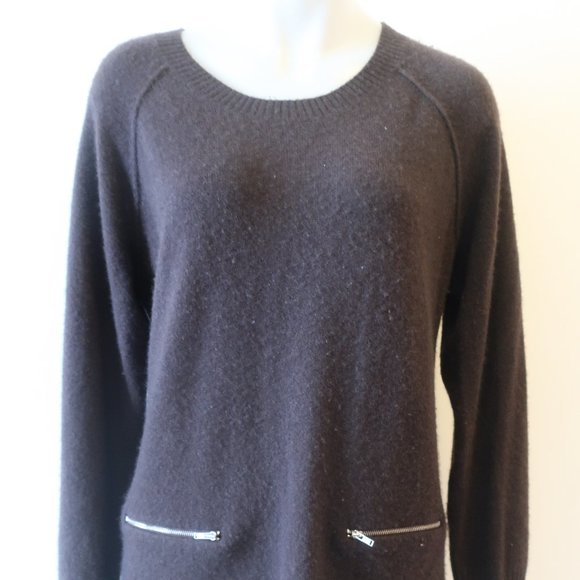 WOMENS SAKS FIFTH AVENUE BLACK LABEL BROWN PULLOVER CASHMERE SWEATER XL * - Picture 5 of 14